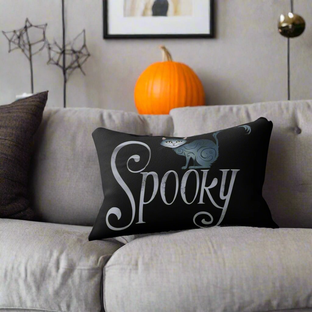 Spooky Cat Halloween Decorative Pillow