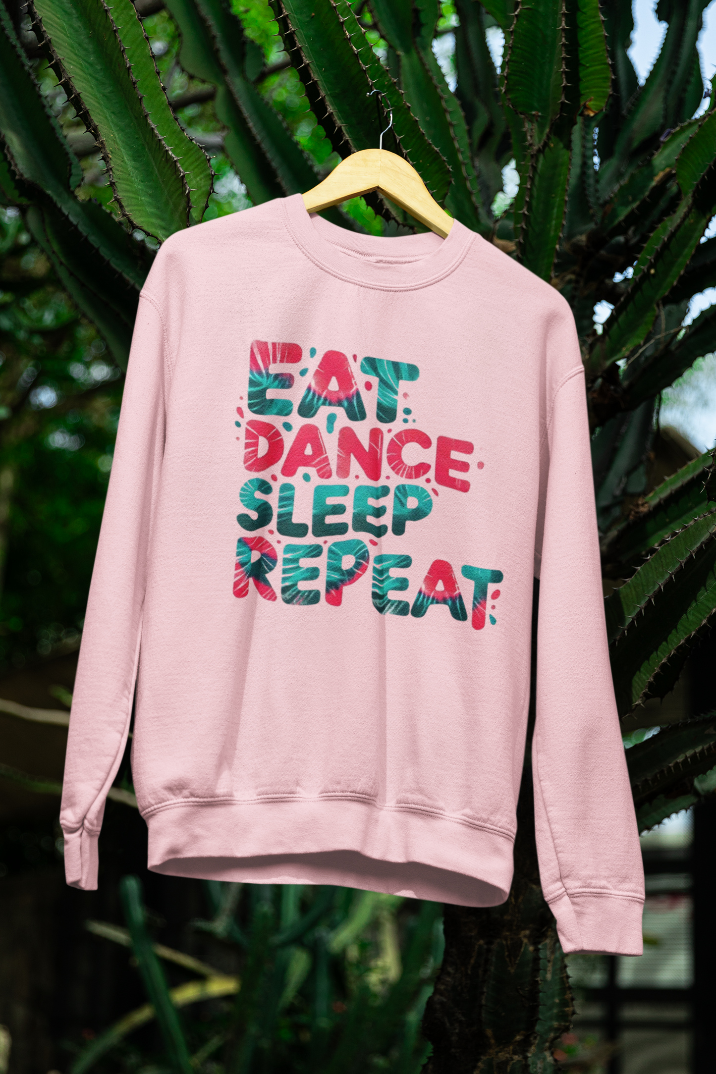 Eat, Dance, Sleep, Repeat T-Shirt | Colorful Tie-Dye Dancewear