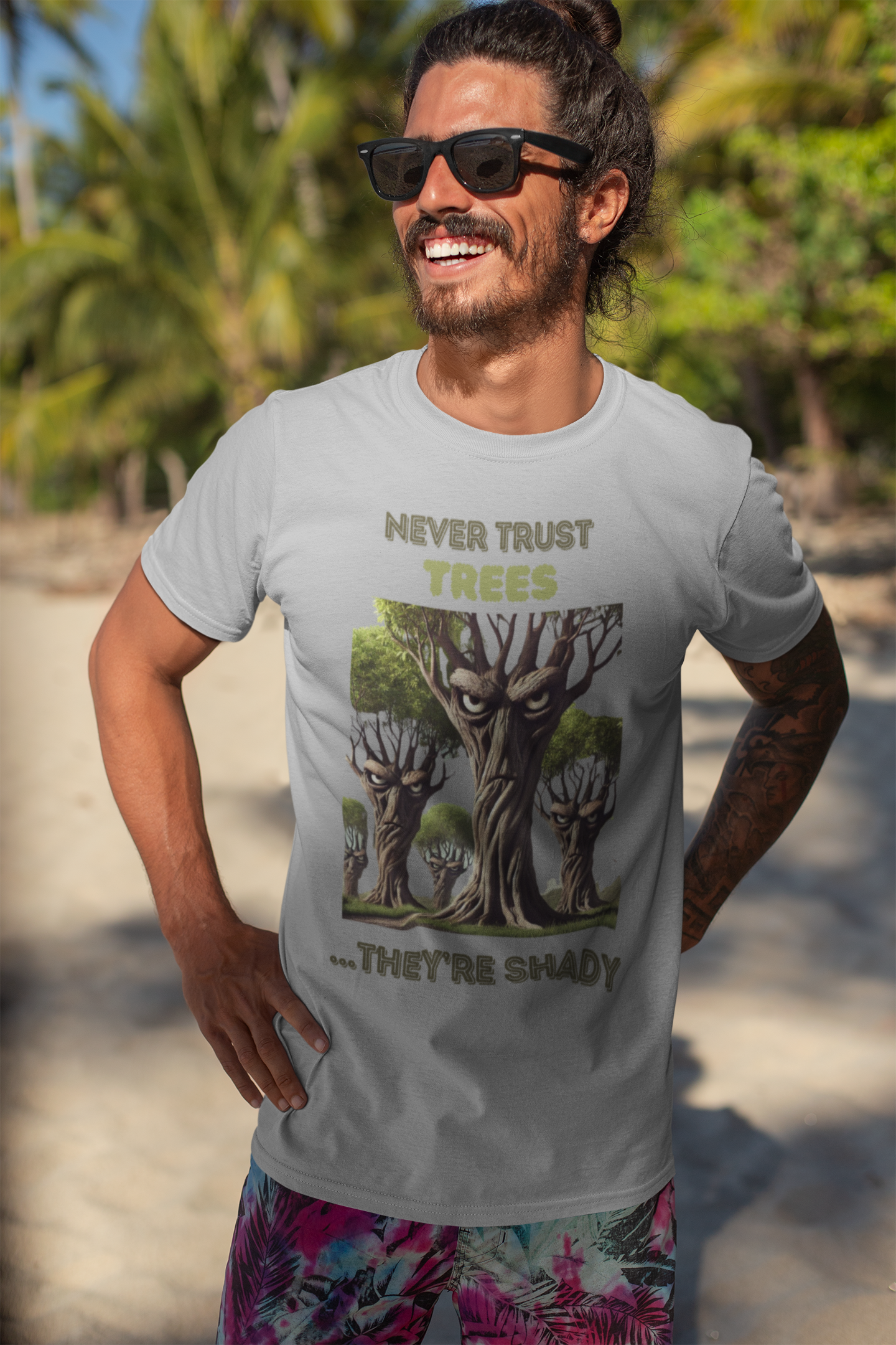 Never Trust Trees Shady Humor T-Shirt